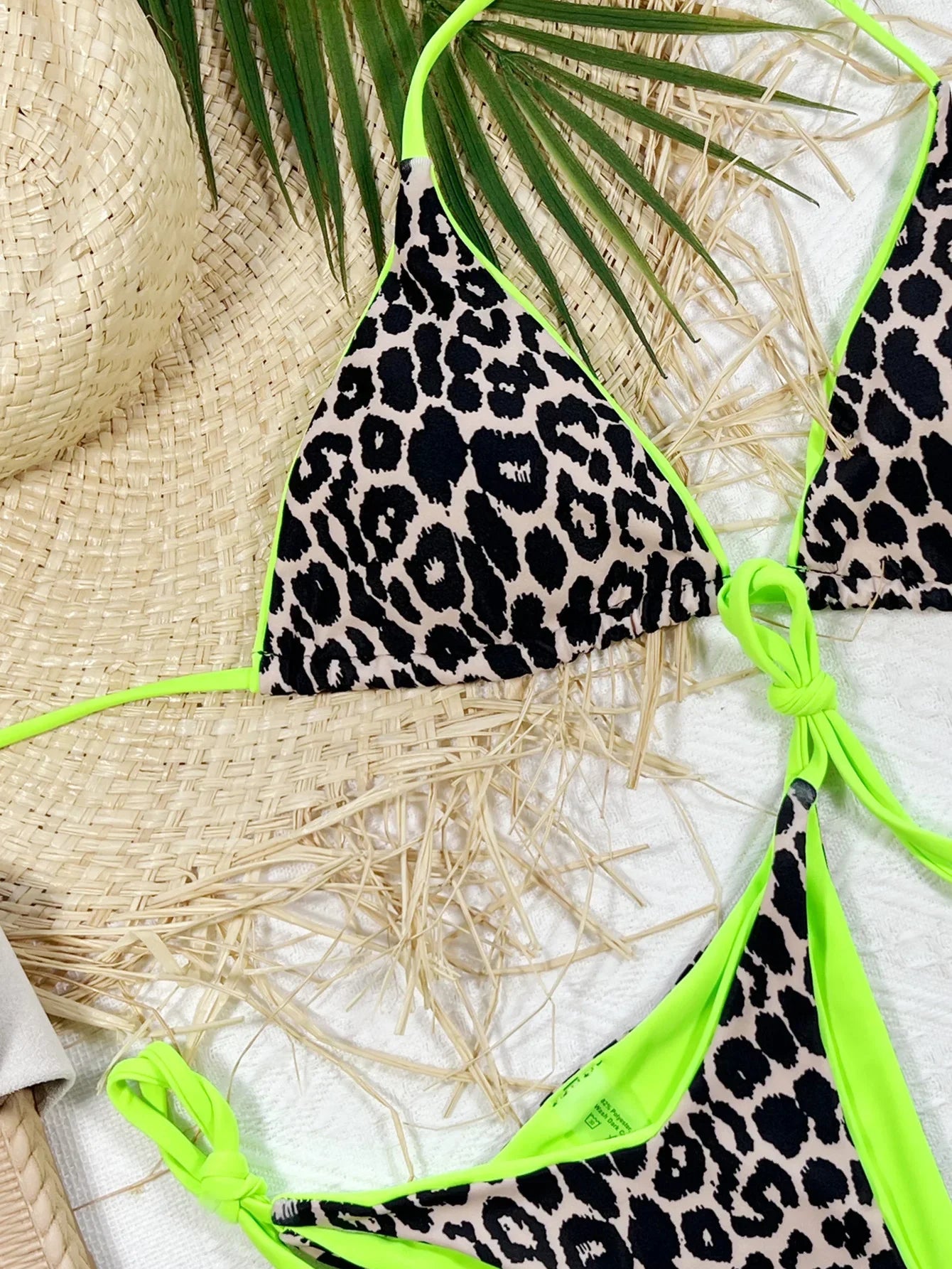 Leopard Print Halter Tie Side Bikini Stretchy - Southern Shores Clothing