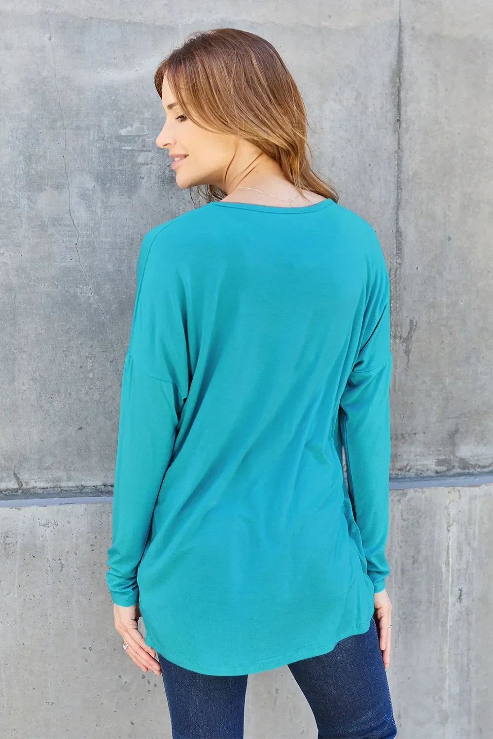 Round Neck T Shirt With Dropped Shoulder - Southern Shores Clothing