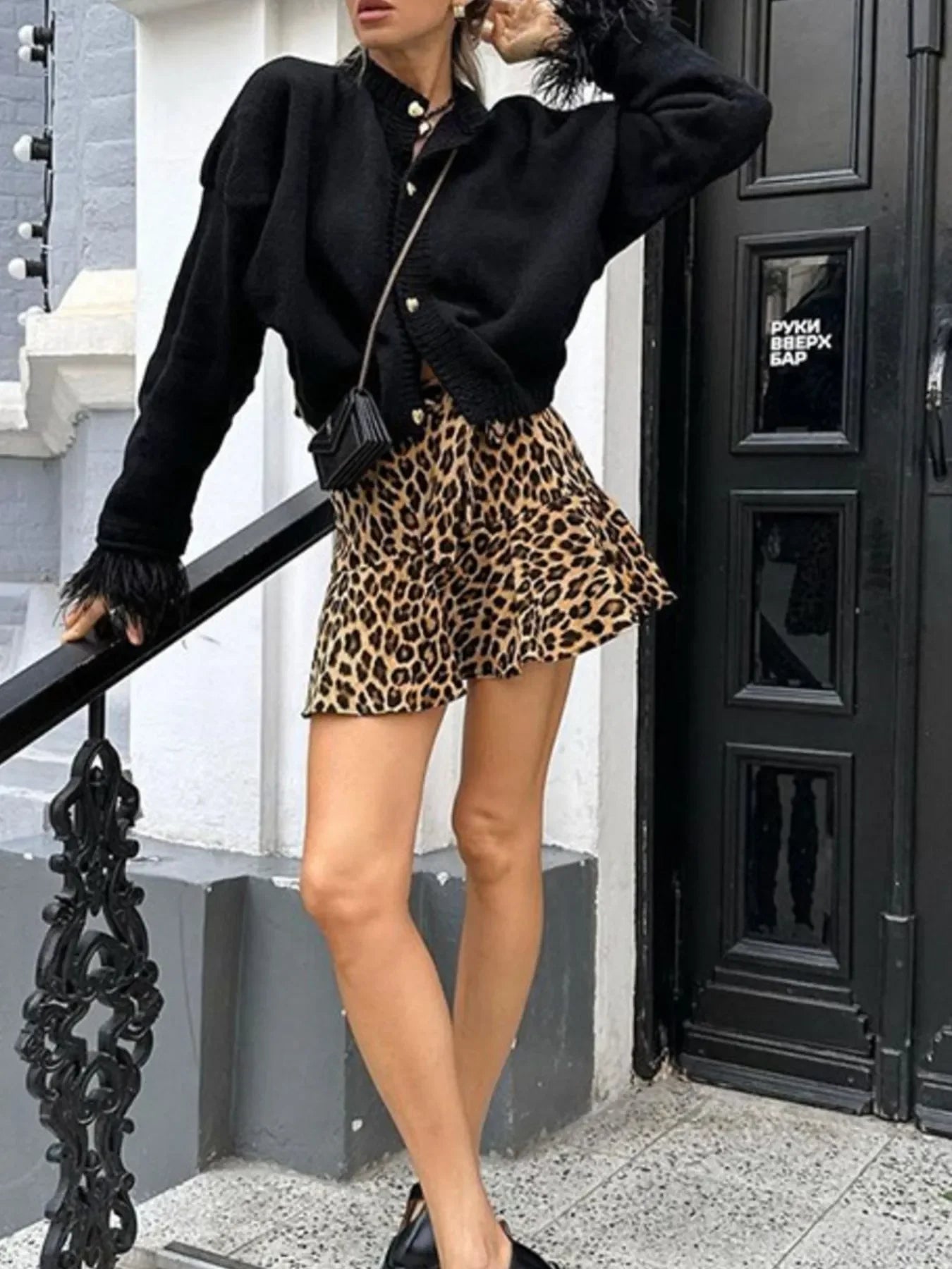Leopard Print Mini Skirt With Flattering Fit - Southern Shores Clothing