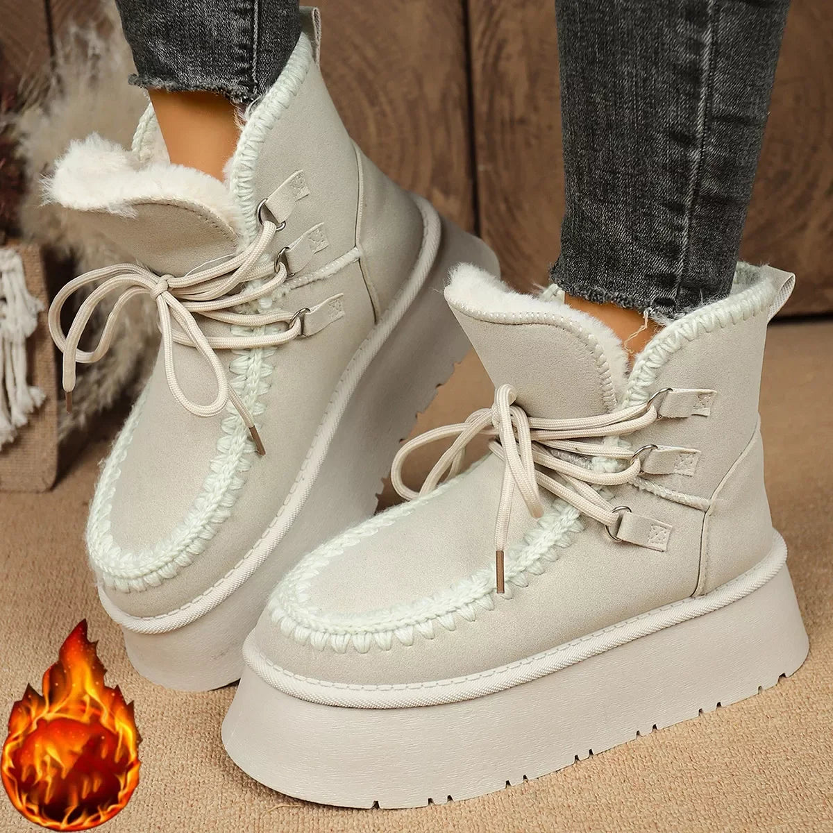 Suede Lace Up Platform Ankle Boots Classic - Southern Shores Clothing