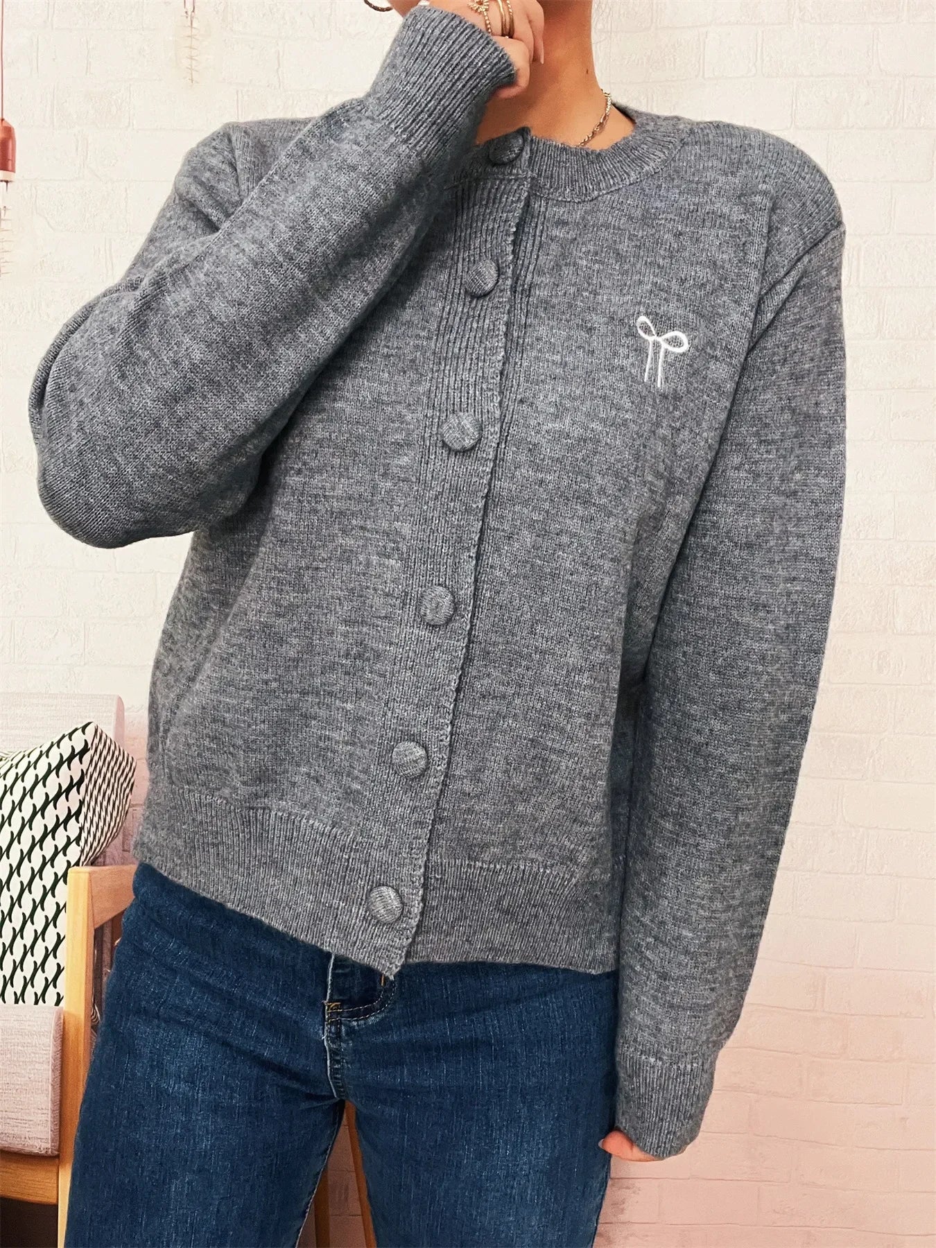Button Up Long Sleeve Cardigan Slightly Stretchy - Southern Shores Clothing