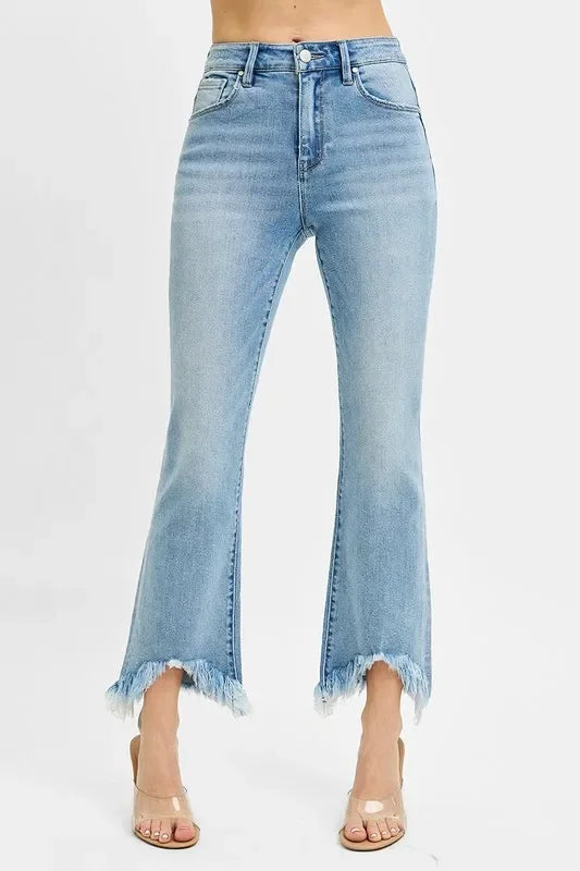 High Rise Crop Bootcut Denim Jeans Plus Size - Southern Shores Clothing