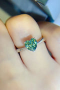 Minimalist 1 Carat Moissanite Heart Ring Sterling Silver