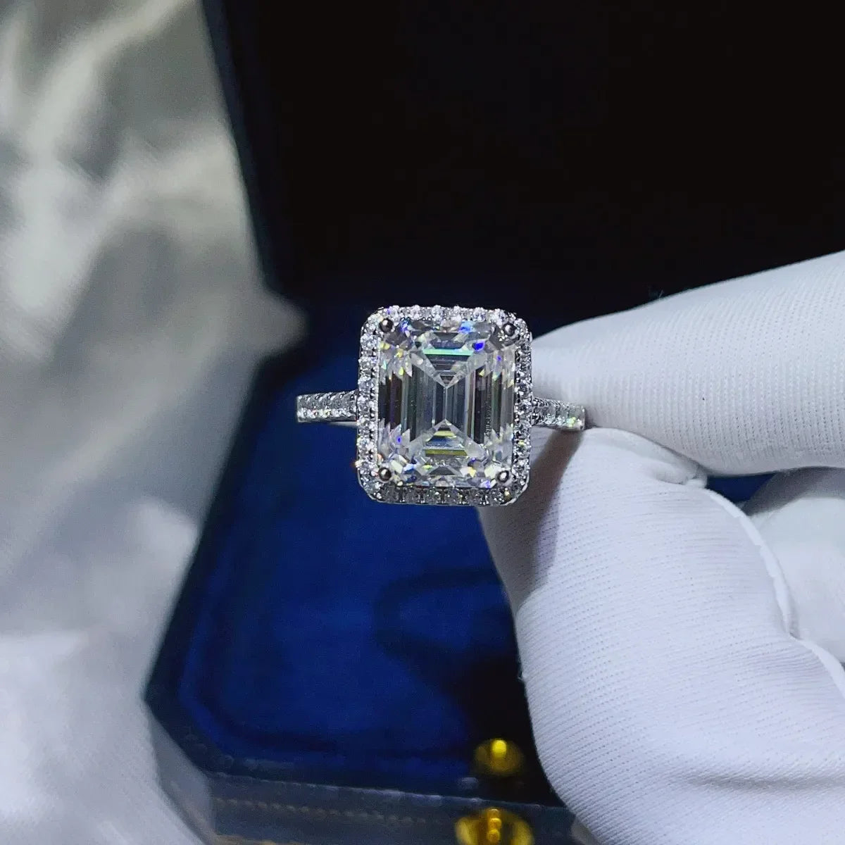 5 Carat Moissanite Platinum-Plated Sterling Silver Ring - Southern Shores Clothing