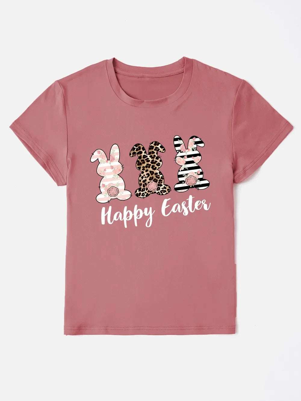 Happy Easter Round Neck Short Sleeve Tee - Southern Shores Clothing