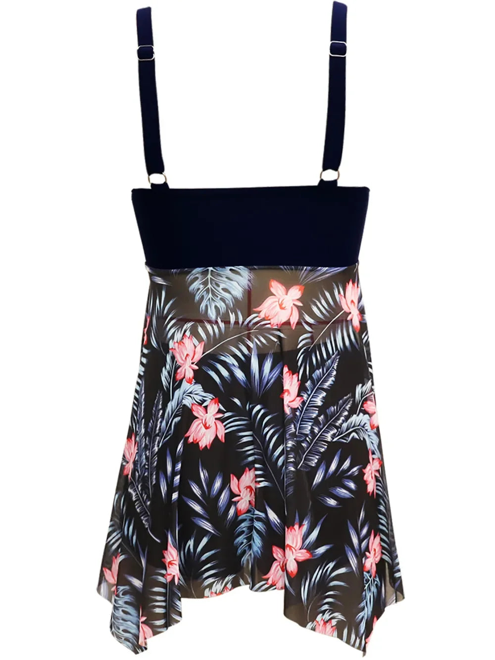 Two-Piece Swim Set With Wide Straps And Floral Print Pattern - Southern Shores Clothing