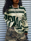 Printed Drop Shoulder Long Sleeve T-Shirt - Southern Shores Clothing