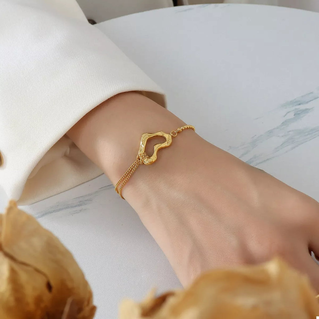 Southern Shores 18K Gold-Plated Titanium Steel Heart Bracelet