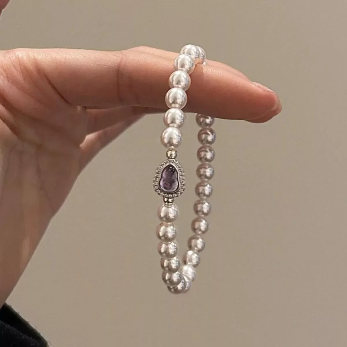 Pearl Gourd Bracelet With Teardrop Pendant And Crystal Accents - Southern Shores Clothing