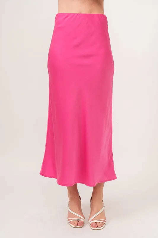 Beach Inspired Solid Satin Midi Skirt And The Why