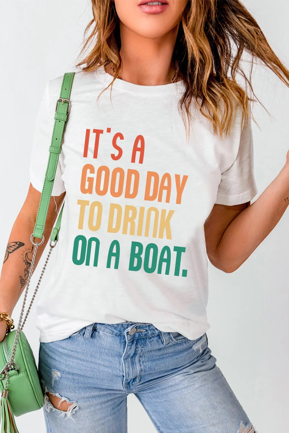 Casual Graphic T Shirt With Boat Design And Stretch Fabric - Southern Shores Clothing