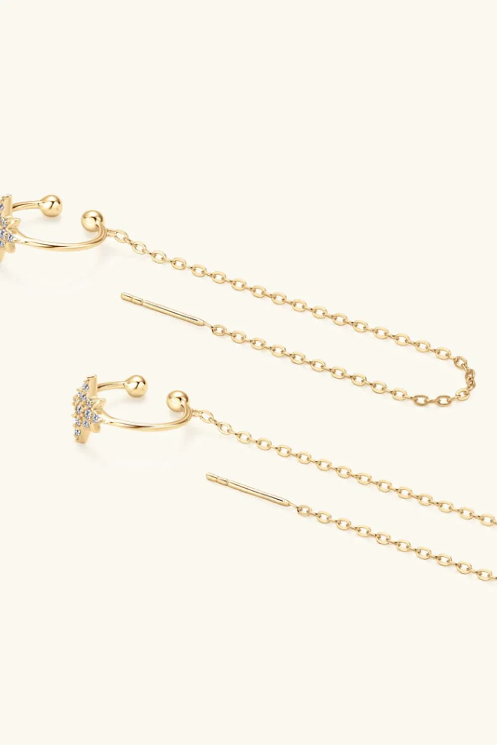 Platinum-Plated Moissanite Threader Earrings - Southern Shores Clothing