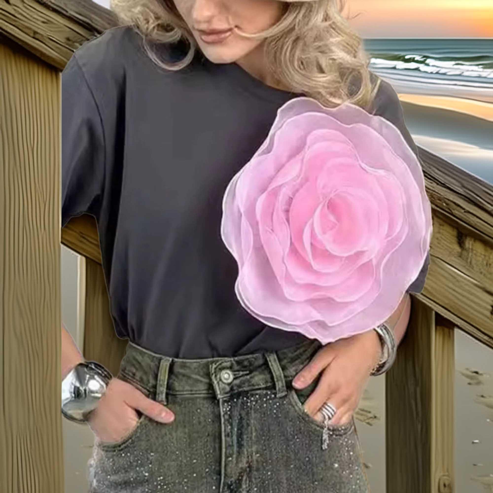 Floral Print Round Neck Short Sleeve T Shirt - Southern Shores Clothing