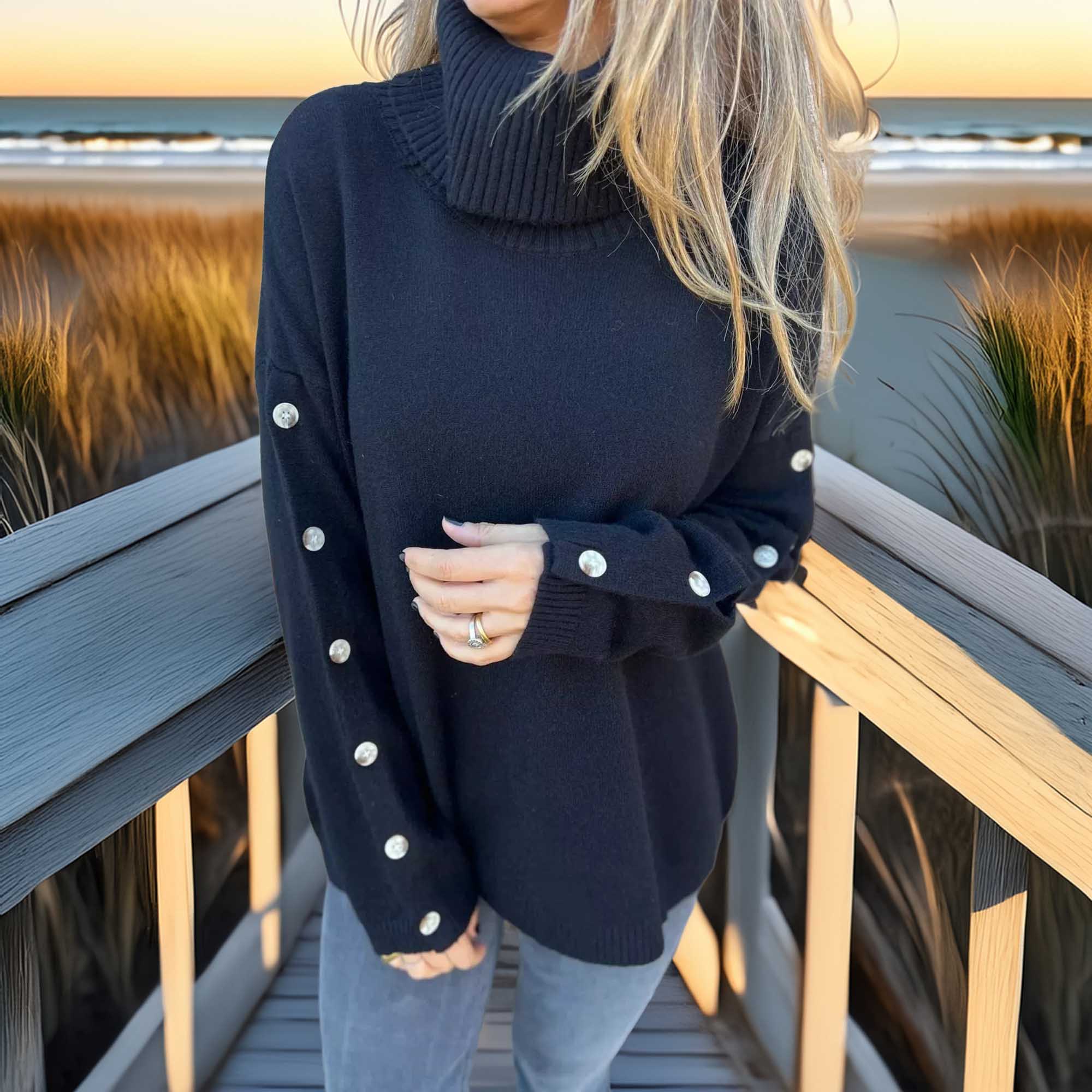 Southern Shores Women's Plus Size Turtleneck Sweater