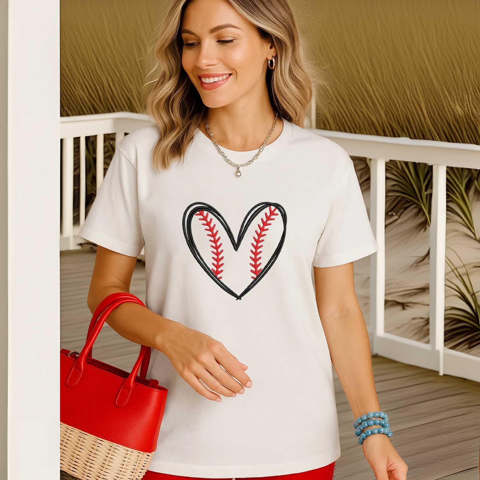 Heart Graphic Short Sleeve T Shirt With Stretch Fabric - Southern Shores Clothing