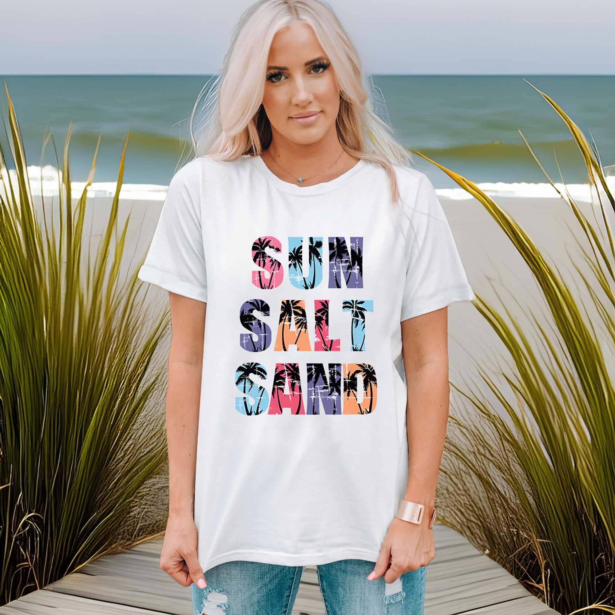 Letter Graphic Short Sleeve T Shirt With Stretch Fabric - Southern Shores Clothing