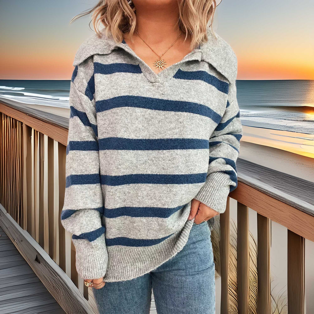 Southern Shores Women's Striped Dropped Shoulder Sweater